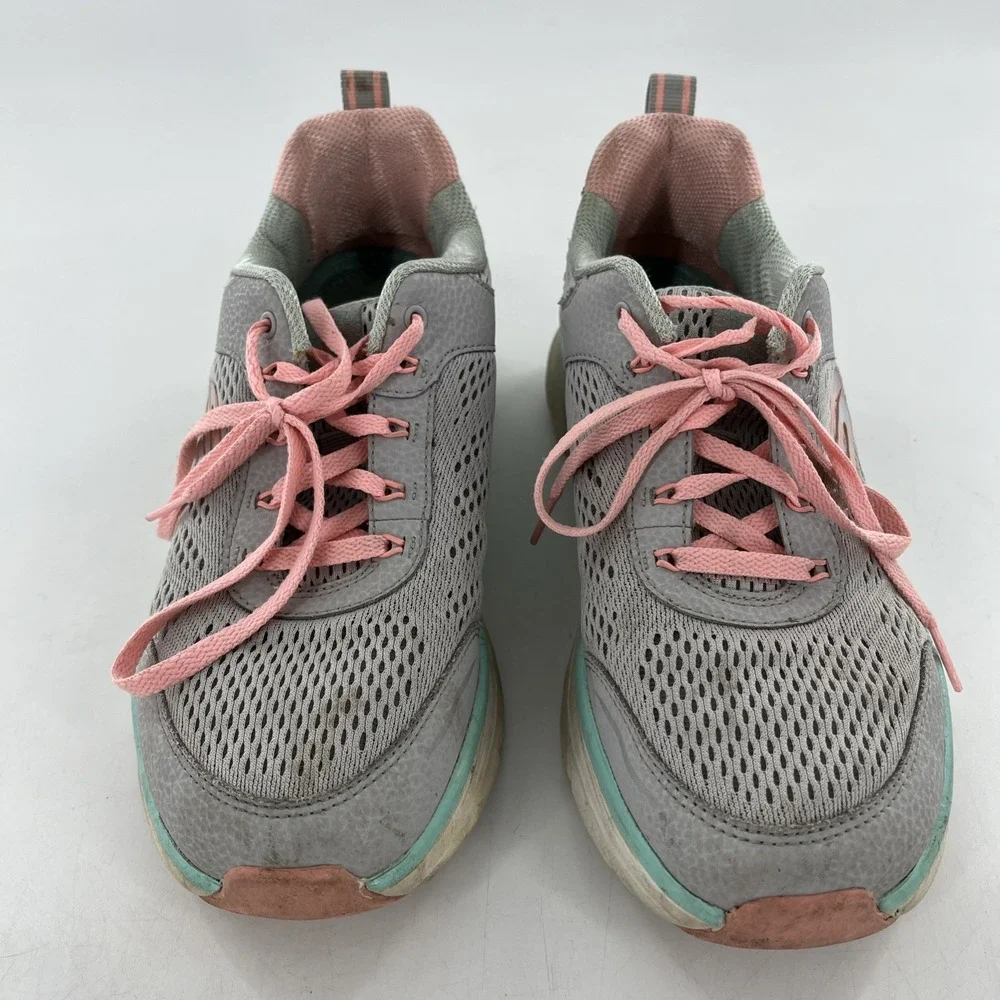 Womens Skechers Walk‎ D'Lux Walkers 8.5 Infinite Motion Gray Pink Green